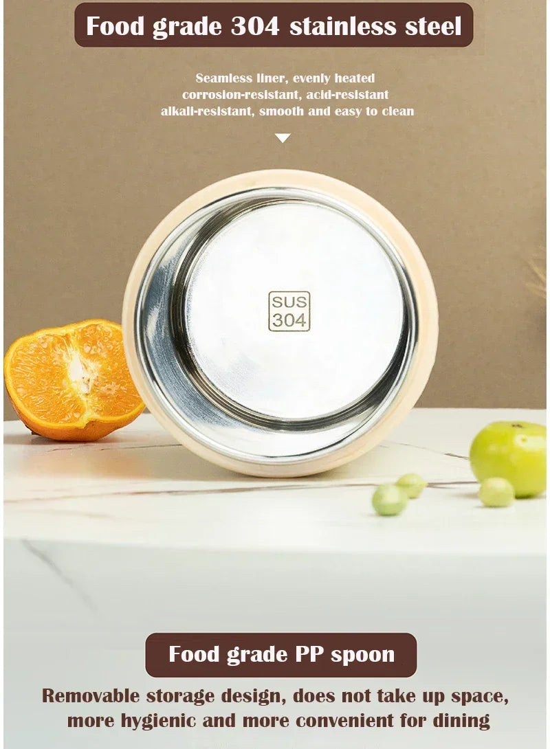 600ML USB Electric Heating Lunch Box — Portable Stainless Steel Food Warmer for Picnic, Milk, and Drinks (5V/12V/24V)