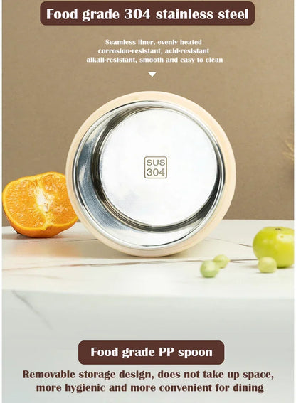 600ML USB Electric Heating Lunch Box — Portable Stainless Steel Food Warmer for Picnic, Milk, and Drinks (5V/12V/24V)