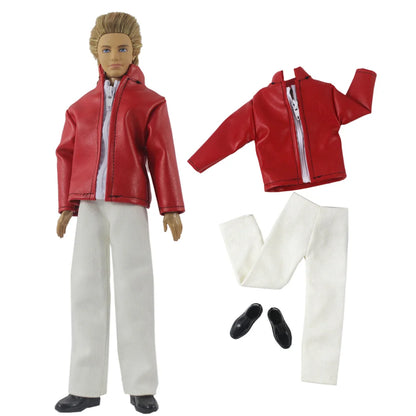 1 Set 12" Ken Doll Clothes — Leather Outfit with Multiple Styles to Choose From