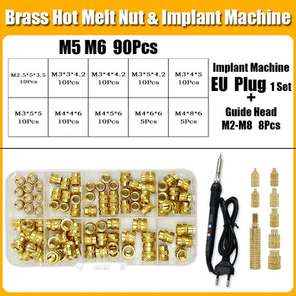 Brass Hot Melt Insert Knurled Nut – Copper Thermal Conduction Nut for 3D Printer Plastic Heat Insertion Tool