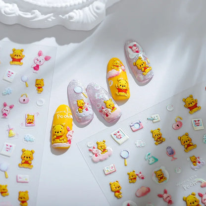 Cute Snoopy 5D Nail Stickers – Cartoon Anime Nail Art Decoration