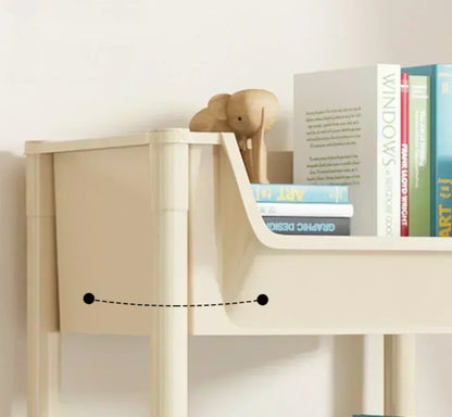 Movable Trolley Bookshelf – Portable Kitchen, Bathroom, and Living Room Storage Cabinet with Corner Narrow Shelf