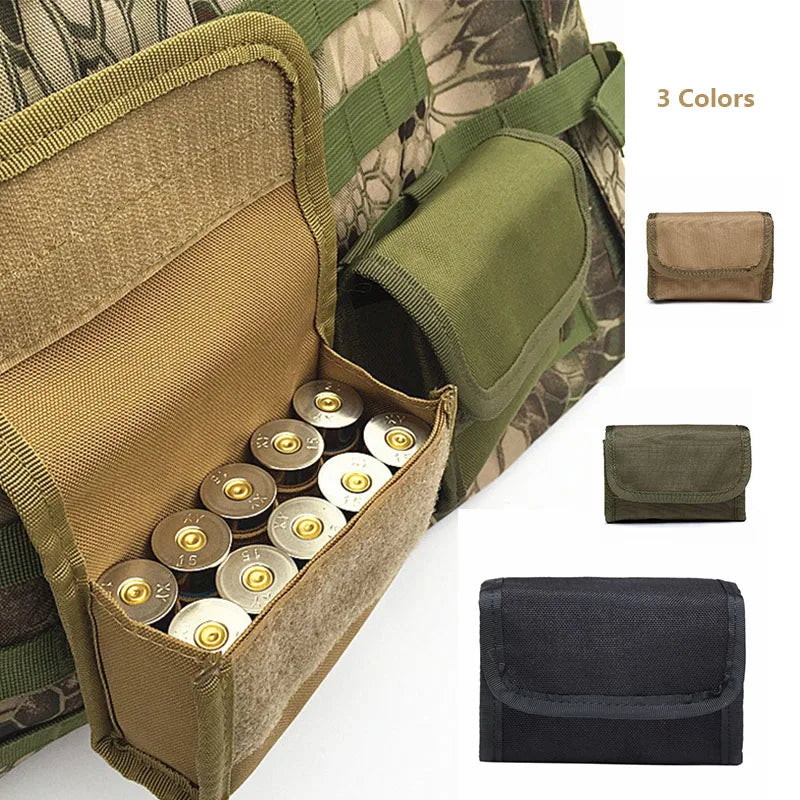 10 Grid Tactical Ammo Pouch - Multi-Functional EDC Nylon Waist Bag with MOLLE System for Outdoor Shooting