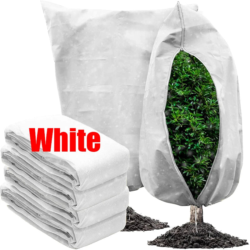 Multi-Size Winter Plant Protection Bag – Non-Woven Anti-Frost Cover with Zipper & Drawstring for Cold Weather Vegetation