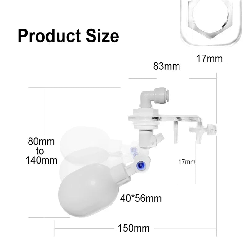 Auto Aquarium Water Changer Kit — Float Ball Valve Water Filler & Level Controller 1/4 Inch