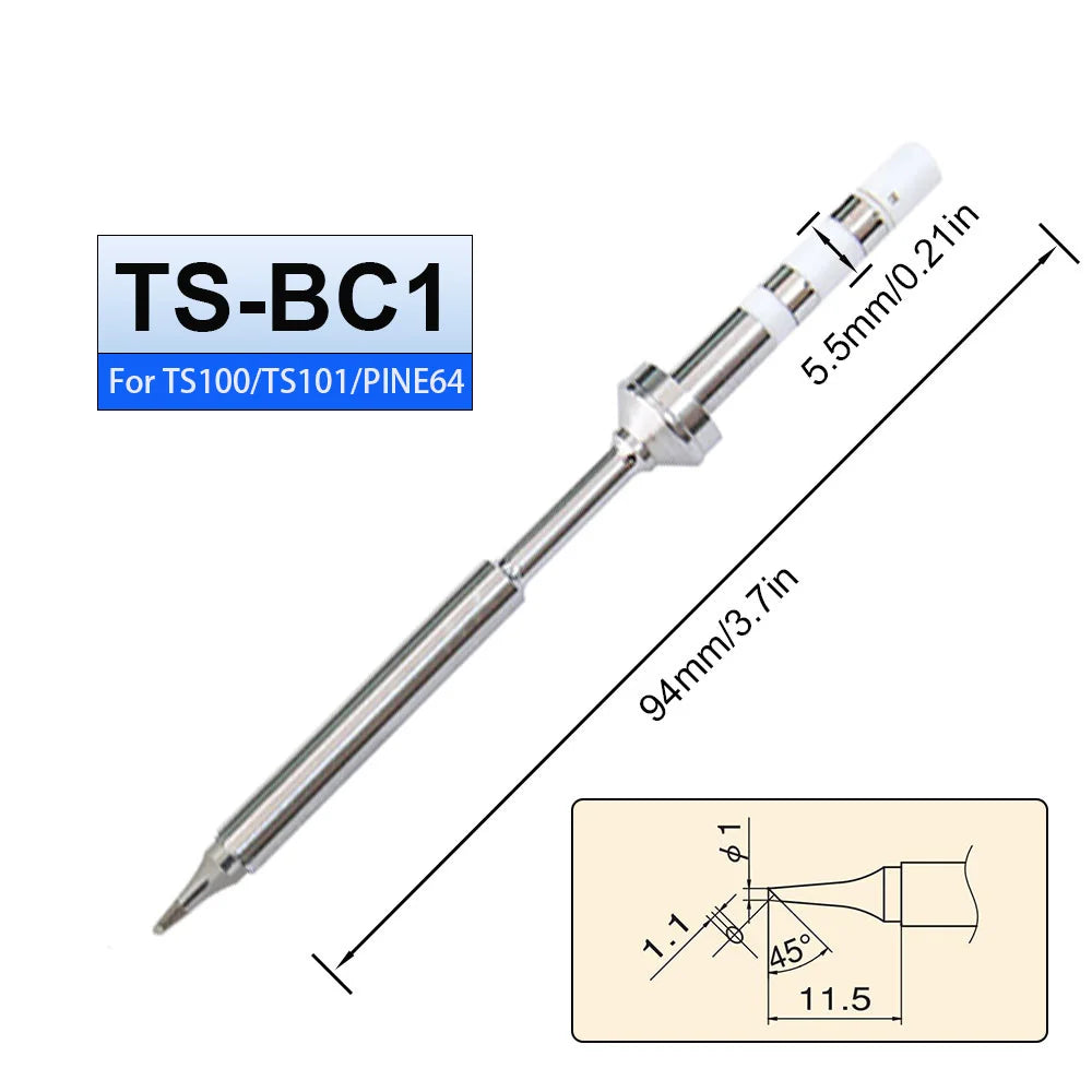 TS101 Soldering Iron Tip – Replacement for PINE64 Pinecil V2, TS100, TS-BC2 & ILS Models, Welding Repair Tool