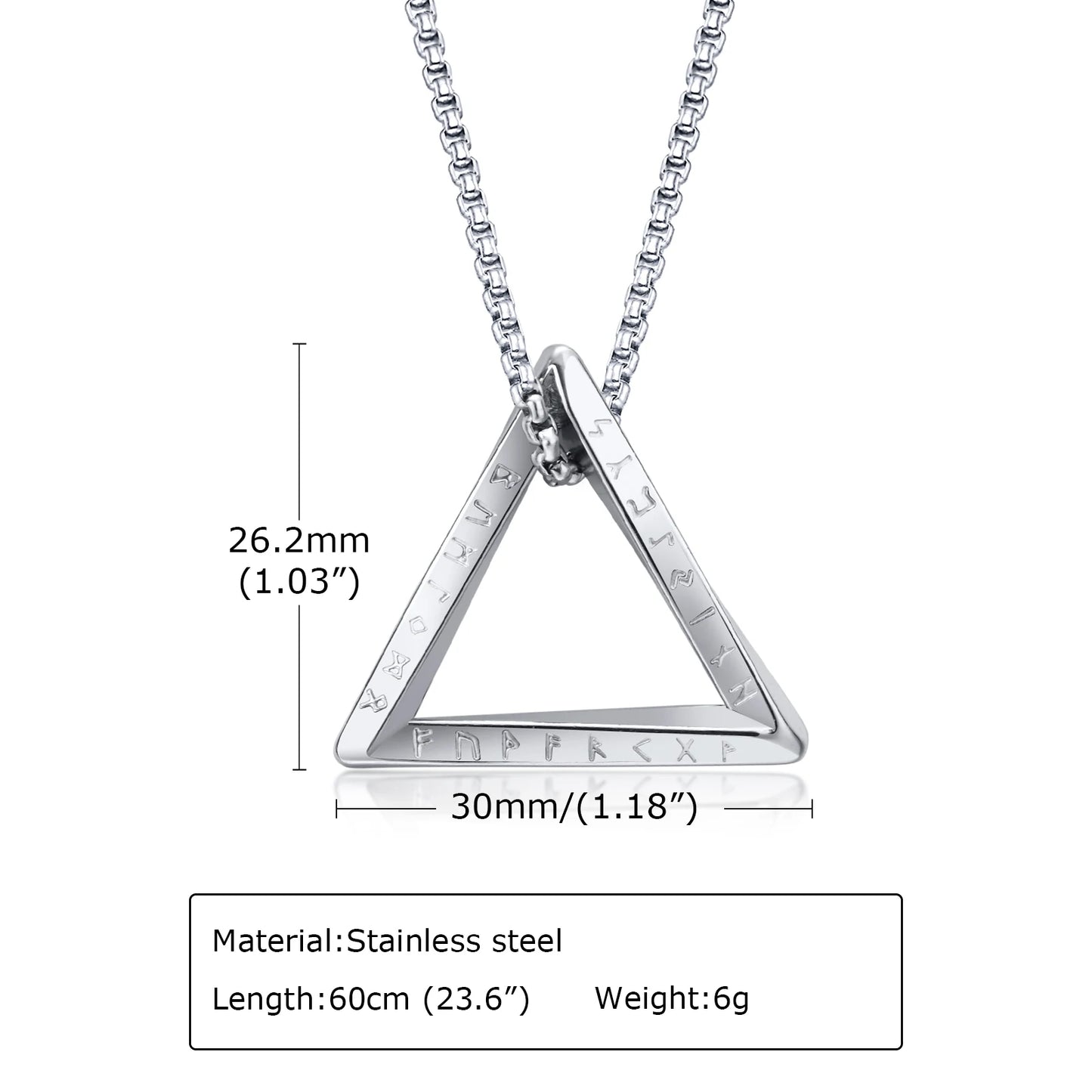 Vnox Norse Viking Pendant Necklace – Twisted Stainless Steel Mobius Triangle, Vegvisir & Valknut Geometric Charm