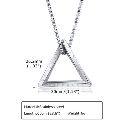 Vnox Norse Viking Pendant Necklace – Twisted Stainless Steel Mobius Triangle, Vegvisir & Valknut Geometric Charm