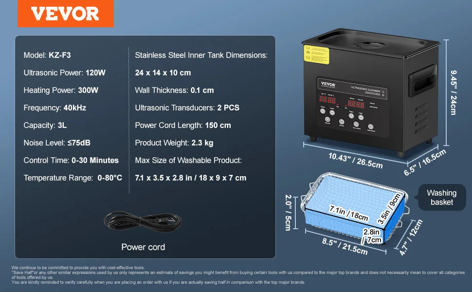 SucceBuy Ultrasonic Cleaner – 2L to 15L Portable Dishwasher with Timer for Home Use
