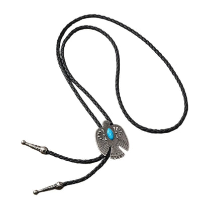 American Bolo Tie – Punk Vintage Metal Bird Stone Cowboy Hat Pendant, Western Necklace & Costume Accessories