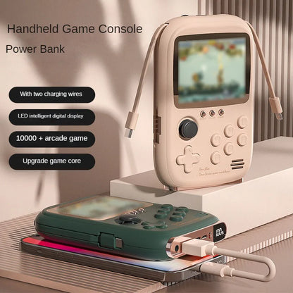 DY19 Mini Game Power Bank | Portable Retro Handheld Game Console | 6000mAh Capacity | 3.2 Inch Soft Light Color Screen | Includes 10000+ Games