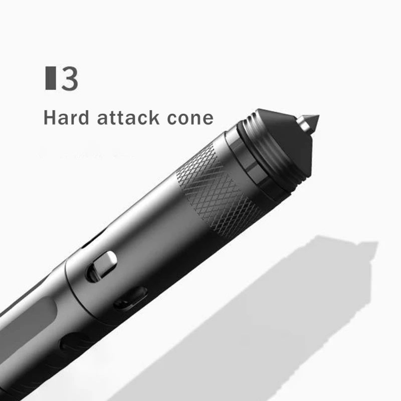 Multifunctional Tactical Ballpoint Pen — 100LM Flashlight, Self-Defense Tool, Window Breaker & EDC Outdoor Survival Pen