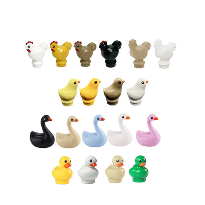 MOC Animal Scene Building Blocks – Zoo & Wildlife DIY Toy Bricks with Ducks, Cats, Dogs, Penguins, Eagles, Wolves, Bears, Deer, Sharks, Snakes, Mice, Sheep (K055)
