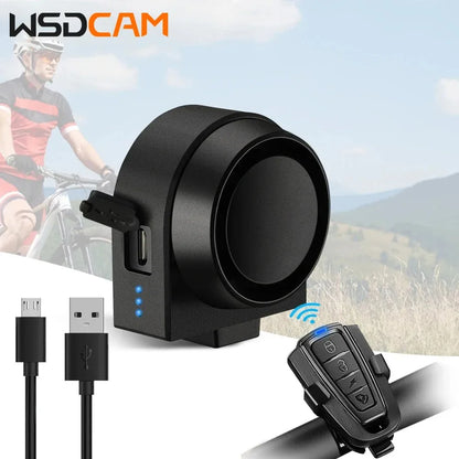 WSDCAM Bicycle Alarm – Waterproof Vibration Alarm with USB Charging & Remote Control, 110 dB Security for Bike & Motorcycle
