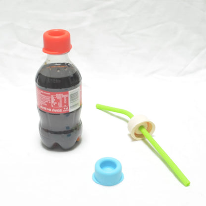 Silicone Drinking Lids for Purified Water Bottles - Novelty Sealer Caps with Straw Hole for Kids