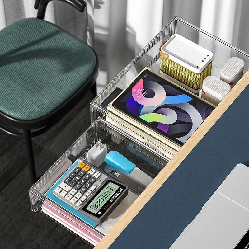 Invisible Pull-Out Storage Box – Large-Capacity Hanging Under-Desk Drawer Shelf Organizer