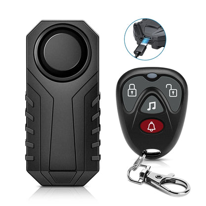 Wsdcam Vibration Bicycle Alarm – USB Rechargeable Anti-Theft Motorcycle Bike Alarm 113 dB Waterproof with Remote Control