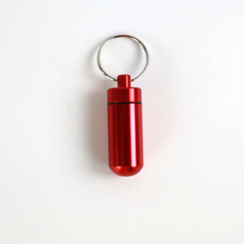 Mini Portable Pill Box – Waterproof Aluminum Case for Tablets, Vitamins, Fish Oils & Medicine Storage