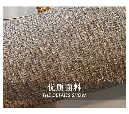 Women’s Chain Evening Shoulder Bag – Vintage Crossbody Handbag Dinner Party Underarm Satchel