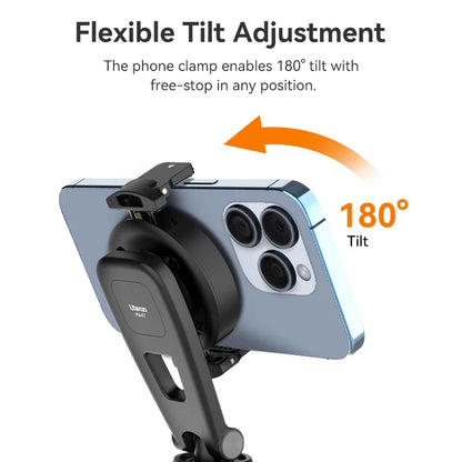 Ulanzi MA47 Magsafe Magnetic Phone Clamp – Universal Tripod Mount for iPhone 15/14/13/12 and Android, with 1/4" Screw and Cold Shoe