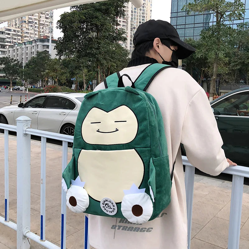 MINISO Switch Pokémon Plush Backpack | Cute Cartoon Schoolbag, Large Capacity for Students & Casual Use