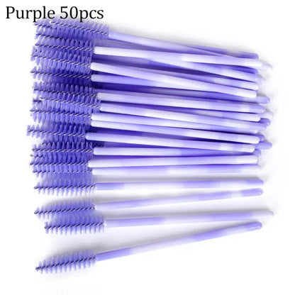 50PCS Reusable Eyelash Brushes – Mascara Wands Spoolers for False Lashes & Eyelash Extensions