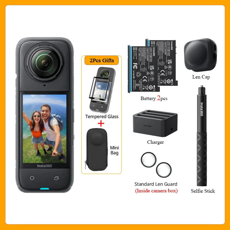 Insta360 X4 8K Waterproof 360 Action Camera – 2290mAh Battery, 2.5'' Touchscreen, 4K Wide-Angle Video