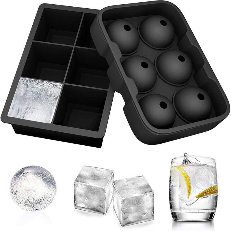 Silicone Ice Cube Maker with Lid - 4/6/8/15 Grid Ice Tray for Bar & Household Use, Ice Ball & Cube Mold