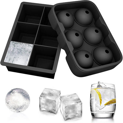 Silicone Ice Cube Maker with Lid - 4/6/8/15 Grid Ice Tray for Bar & Household Use, Ice Ball & Cube Mold