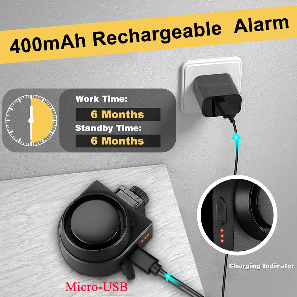 WSDCAM Bicycle Alarm – Waterproof Vibration Alarm with USB Charging & Remote Control, 110 dB Security for Bike & Motorcycle