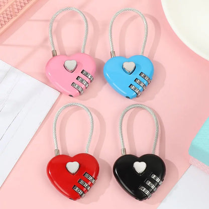 Heart-Shaped 3-Digit Password Lock – Travel Luggage & Suitcase Padlock for Security & Drawer Protection