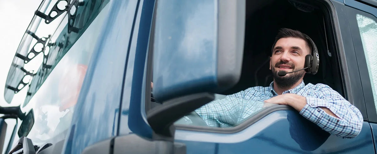 Bluetooth Trucker Headset with Microphone – Wireless On-Ear Headphones with AI Noise Cancelling & Mute Button