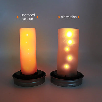 Solar LED Mason Jar Lights – Warm Torch Flame Lantern for Outdoor & Indoor Christmas, Garden, and Street Decoration