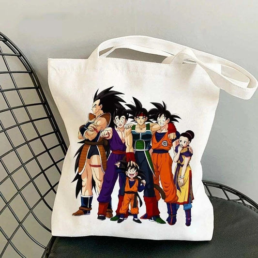 Dragon Ball Anime Canvas Tote Bag – Large-Capacity Eco Shoulder Bag for Women & Students
