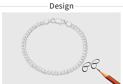 18K Gold/Silver 6mm Full Sideways Necklace – 8/18/20/24 Inch Chain for Women & Men, Fashion Wedding & Engagement Jewelry