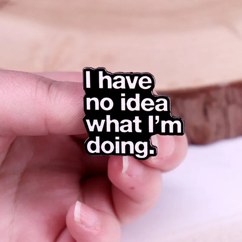 "I Survived Another Meeting" Enamel Pin – Funny English Letter Badge Lapel Pin