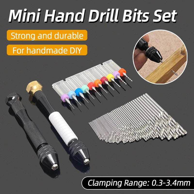 Mini Aluminum Hand Drill 0.3–3.4mm – Keyless Chuck Micro Rotary Tool w ...