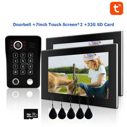 Fingerprint 5-in-1 WiFi Video Doorbell — Tuya Smart 1080P Touch Intercom System for Home Security