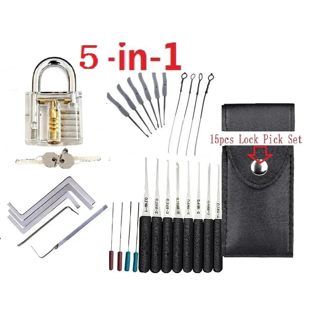 8-Piece Lock Pick Set – Stainless Steel Locksmith Tools, Broken Key Extractor, Auto Remove Hooks for DIY Hand Tools