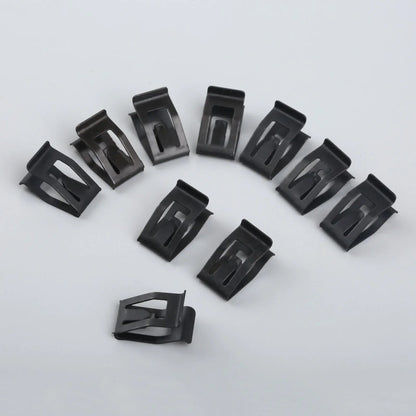 10Pcs Car Dashboard Trim Metal Retainer Clips – Black Fasteners for Ford, Mazda, Audi, Toyota Console Door Fitment