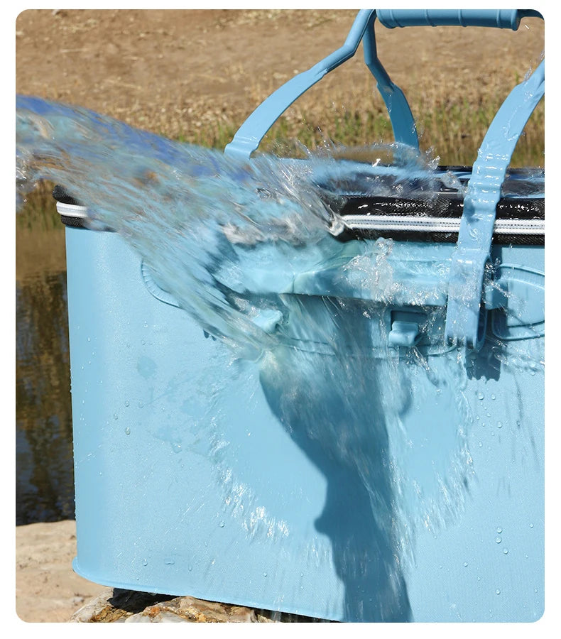 Multifunction Fishing Bucket with Oxygen Pump – Portable Tackle Box & Live Fish Storage Barrel for Camping & Outdoor