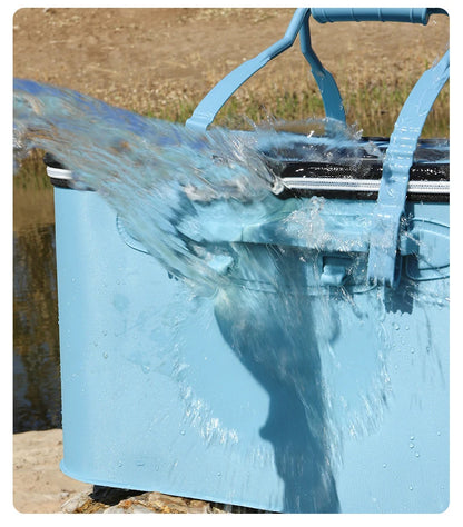 Multifunction Fishing Bucket with Oxygen Pump – Portable Tackle Box & Live Fish Storage Barrel for Camping & Outdoor