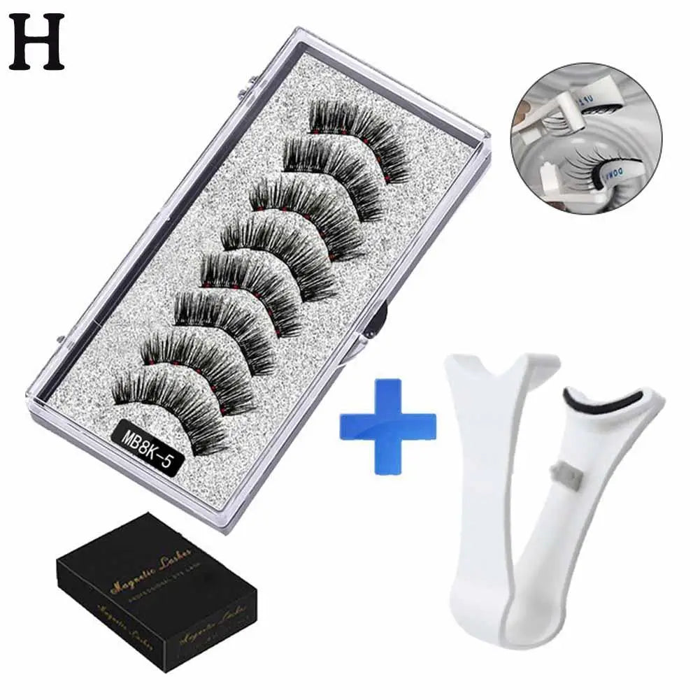 3D Natural Magnetic Eyelashes – 5 Magnetic Lashes with Handmade Gift Box, Reusable Extensions