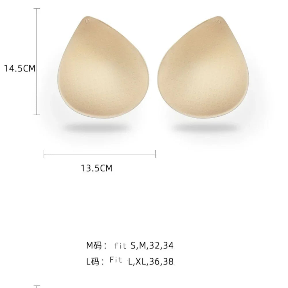2PCS Thick Push-Up Bra Pads – Removable Latex Breast Enhancer Inserts for Swimsuits, Lingerie & Sports Bras (S/M/L)
