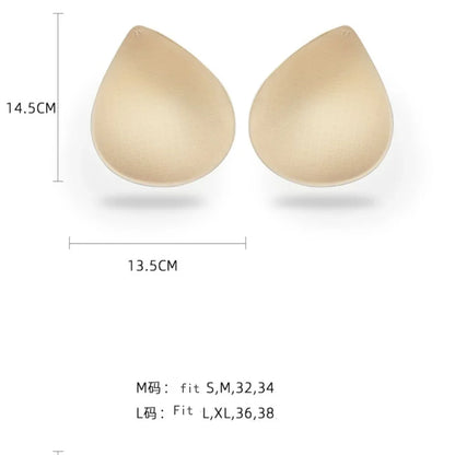 2PCS Thick Push-Up Bra Pads – Removable Latex Breast Enhancer Inserts for Swimsuits, Lingerie & Sports Bras (S/M/L)