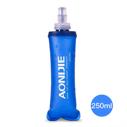 AONIJIE Soft Flask Water Bottle — 250ml/500ml Folding, Collapsible, TPU BPA-Free for Running Hydration Packs, Waist Bags & Vests (SD09/SD10)