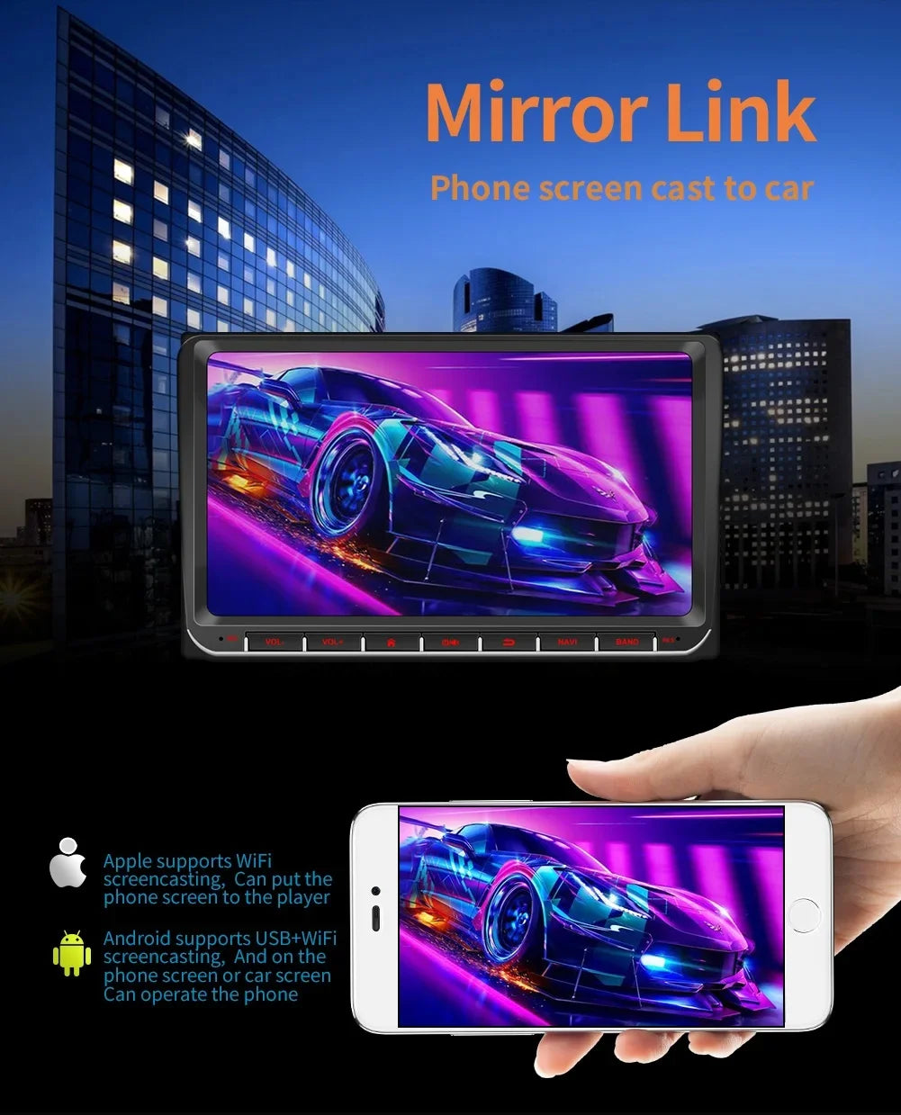 2DIN Android Car Radio for Volkswagen Golf 5/6, Polo, Passat B6/B7, CC, Skoda, Jetta - Multimedia, CarPlay, Wifi & GPS Navigation