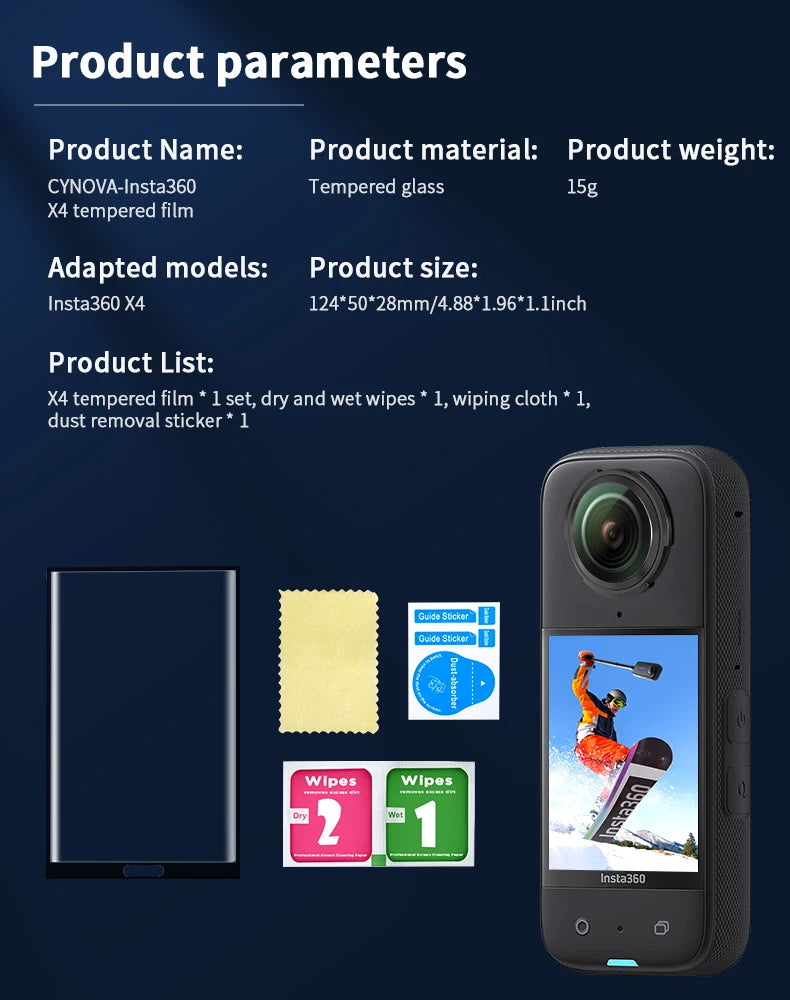 Insta360 X4 Premium Glass Lens Guard Protector for ONE X4 – Accessories for Insta360 ONE X4