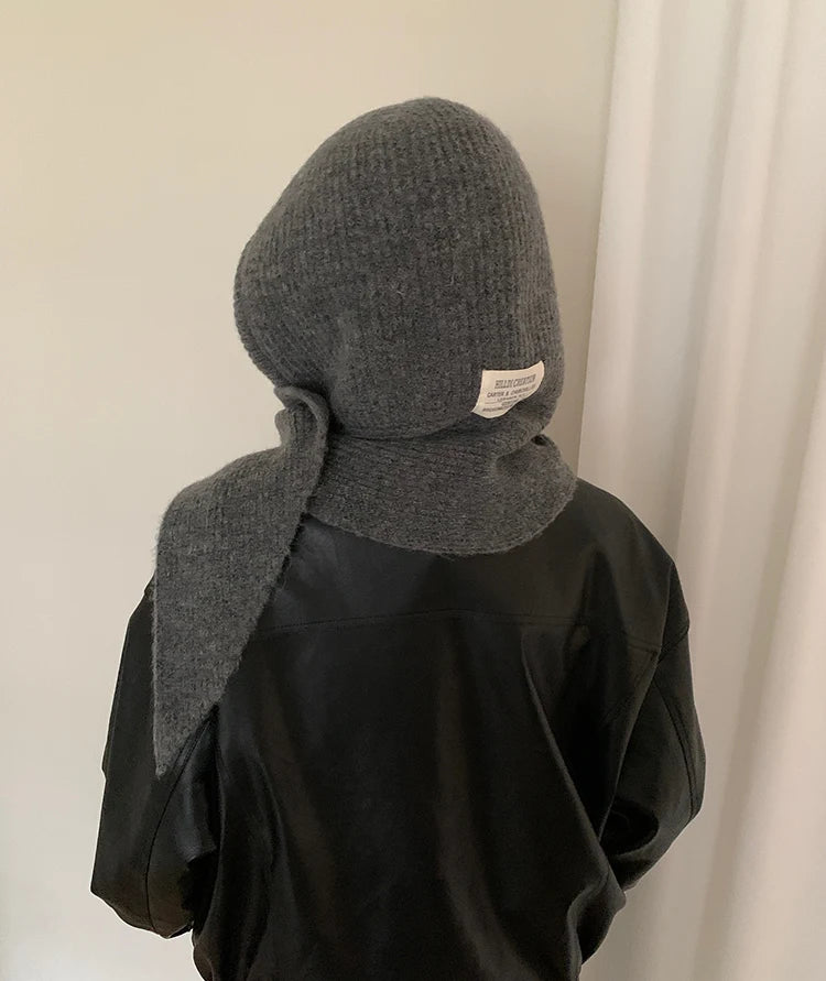 Autumn & Winter Hat and Scarf Set – Wool Knit Earmuffs, Fashionable Neck Warmer for Women