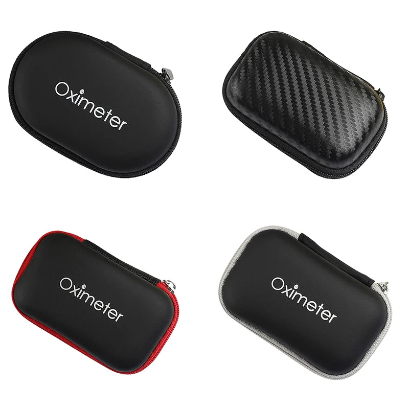Hard EVA Portable SpO2 Finger Pulse Oximeter Carrying Case – Zipper Storage Bag for Earphones, Data Cable, and Travel